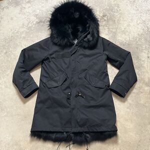 Ozlana Coat Womens Medium‎ Black Fur Lined Hooded Australia Parka Mid Length